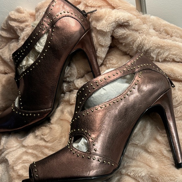 Gold sandals stiletto size 9 - Picture 5 of 6